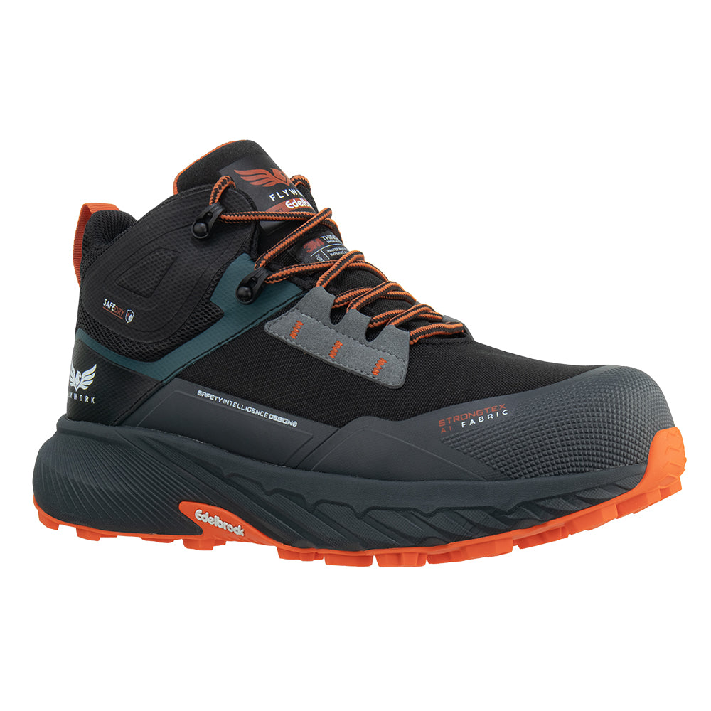 BOTIN DE TRABAJO FLY WORK FENIX WP BLACK ORANGE