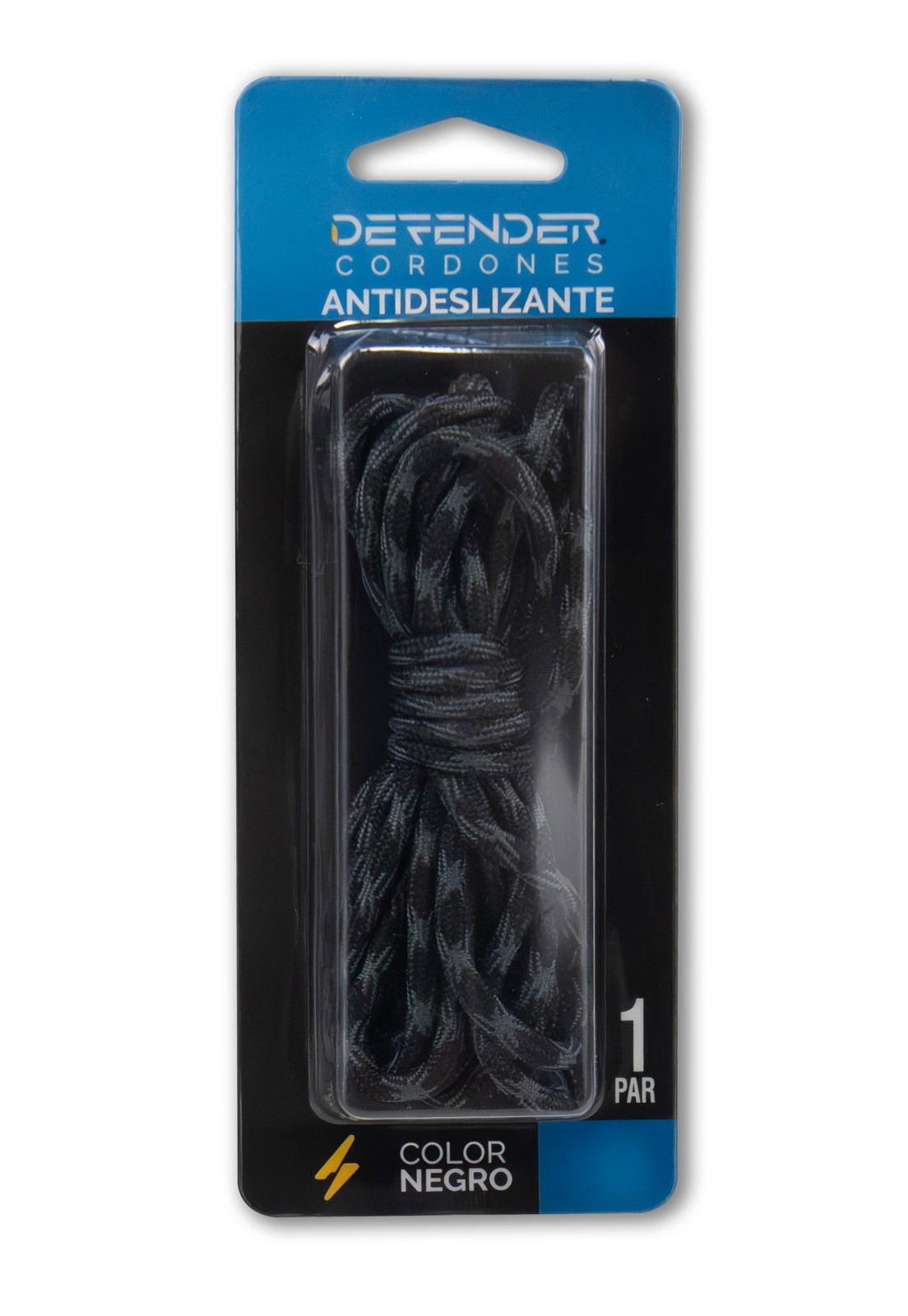 Cordones Defender Antideslizante Negro Medium