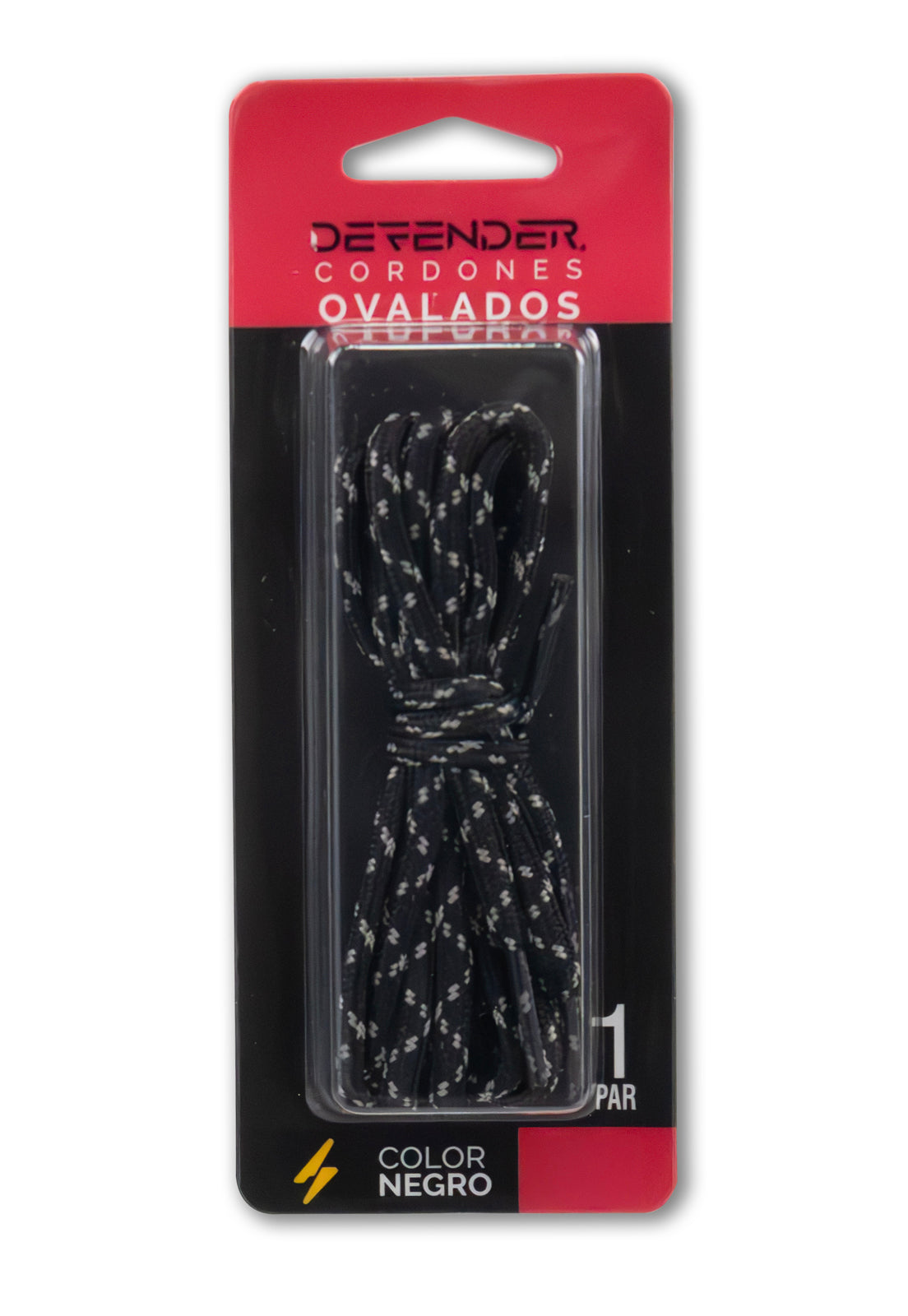 Cordones Defender Ovalado Negro Large
