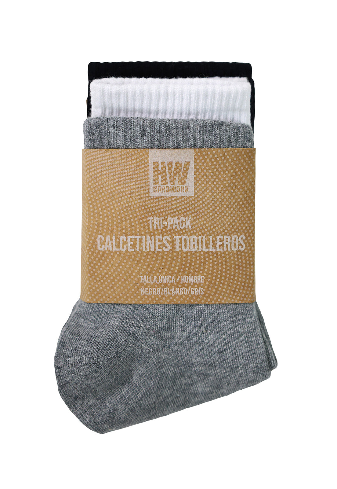 Tripack Calcetines HW Algodón Tobillero Hombre