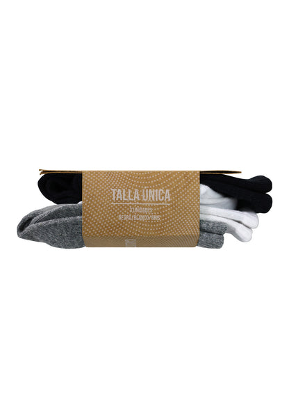 Tripack Calcetines HW Algodón Tobillero Hombre