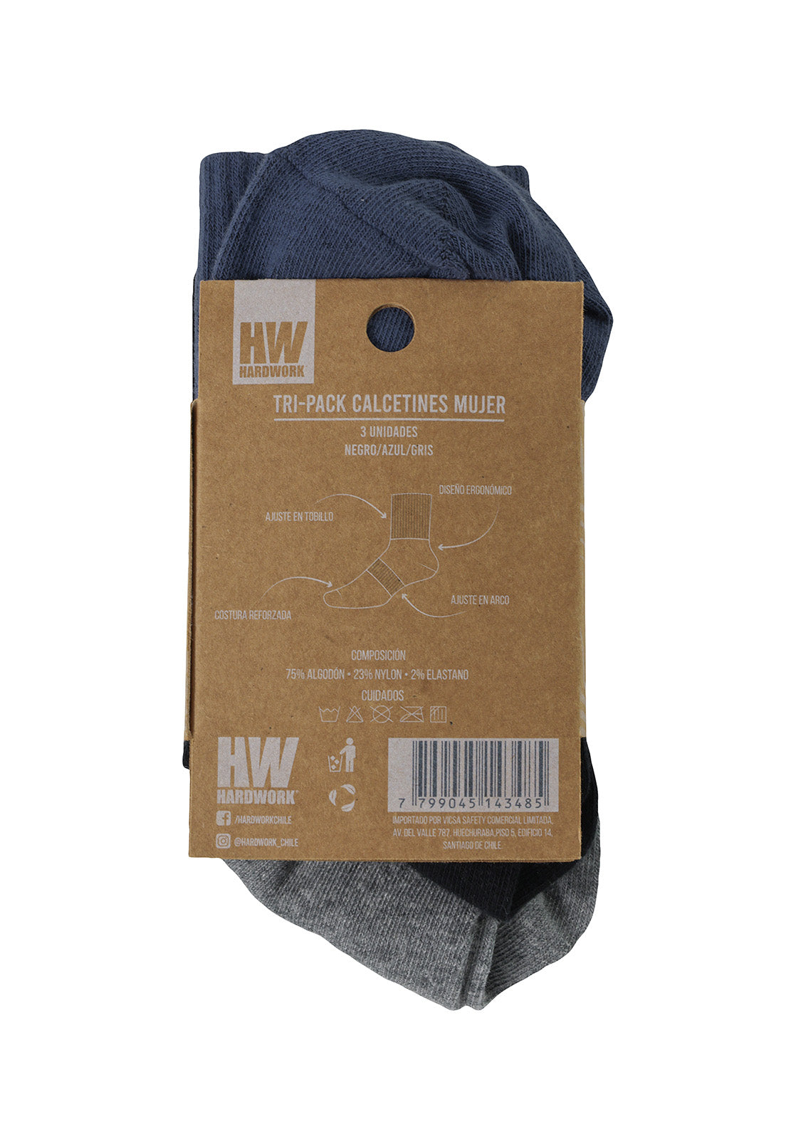 Tripack Calcetines HW Algodón Tobillero Mujer