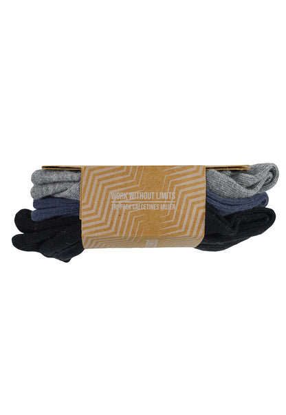 Tripack Calcetines HW Algodón Tobillero Mujer